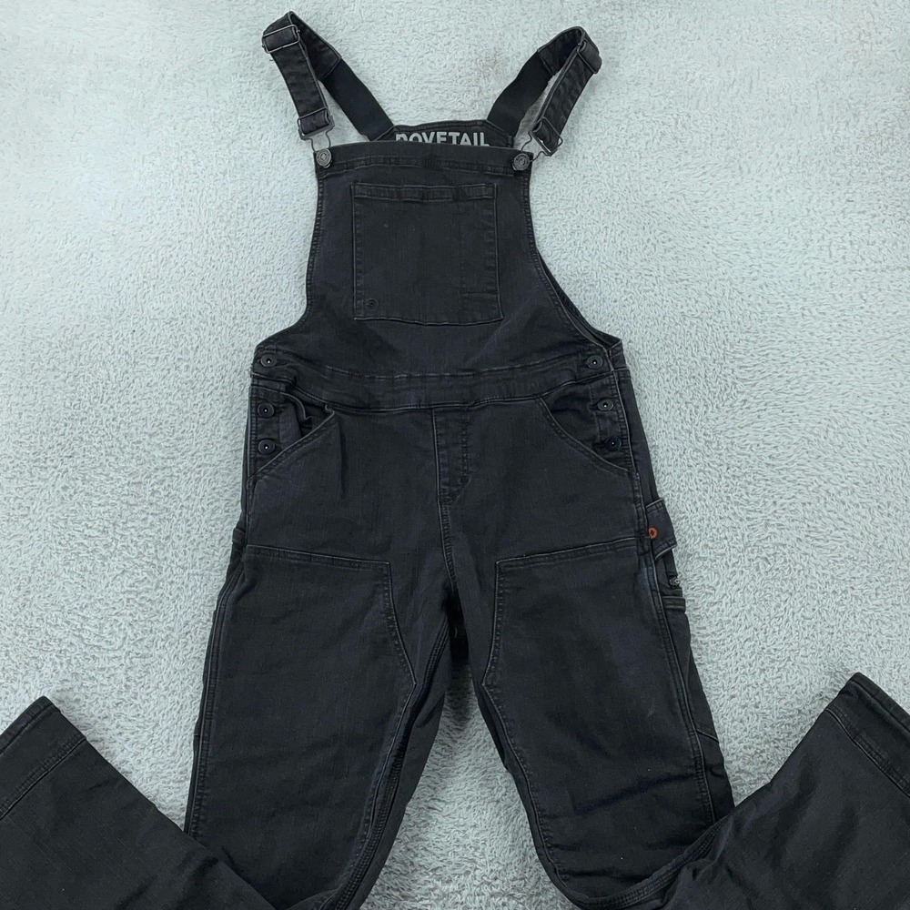 Dovetail Workwear Overalls Womens 10 Black Freshley Cosy Lined Bib 30" Inseam - Picture 2 of 12